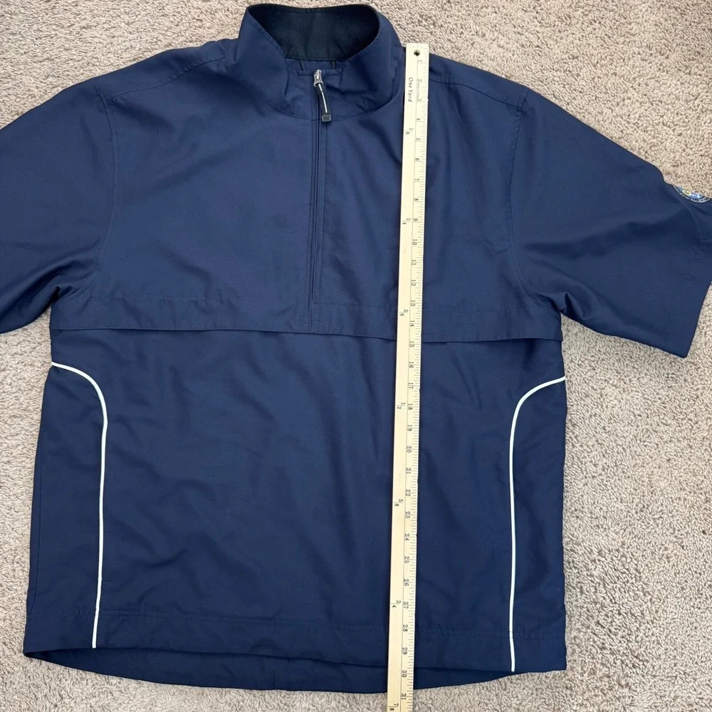 Cutter & Buck‎ WindTec Golf Pullover Mens L Navy S/S Jacket GCA 100 Sleece Patch